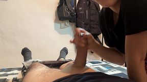 My best friend's wife swallows my whole cock when we're alone