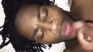 Black Amateur Takes Giant Sausage, Gets Facial cumshot