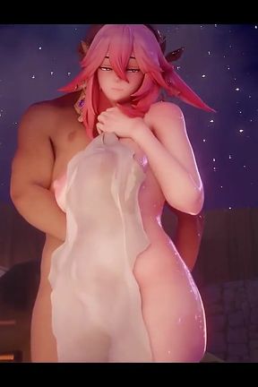 Genshin Impact Compilation Yae Miko Onsen Yelan X Eula X Hilichurl March Comp