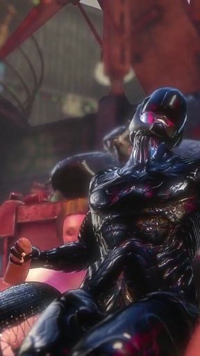 Cyberpunk Shemale and Old 80 Yo Old Woman with Big Boobs