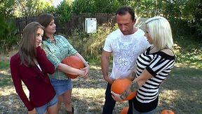 Horny farmer chicks Tory Lane, Lylith Lavey and Presley agree for an orgy