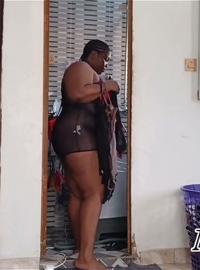 Fat Ass Ebony BBW Laundry Day - Mara Exotic