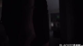 BLACKEDRAW Long Jugs Blonde milf loves to deep throat gigantic long ebony penis