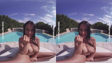 Busty VR Sex Goddess Kira Queen Sucks & Fucks Poolside in POV Porn Scene