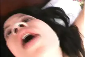 Teen Asian beauty gets deep fucked and swallows cum