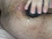 Playing with my monster dildo and making auto fisting