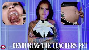 Devouring The Professors Pet: POV Shrinking Giantess Vore, Verbal Humiliation, Burping, Belly Play, Swallow Whole, Post Digestion, Bloated Belly, Audio SFX Ft Raquel Roper