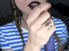 Peas And Pies Black Lipstick Handjob ASMR Video