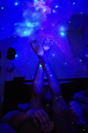 On my back legs up like a good slut in chastity self feminization
