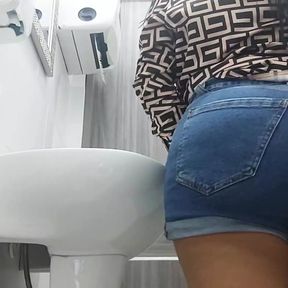 Amateur camera in public toilet of restaurant in Madrid