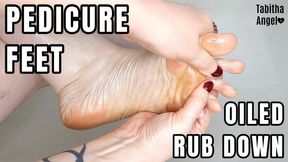 Pedicure Feet Oiled Rub Down