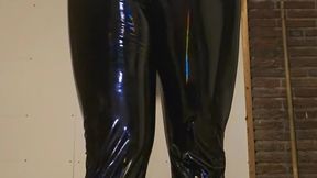 Shiny rainbow Latex leggings