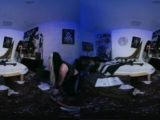 Escape from Zombies with a Halloween Trans Three-some