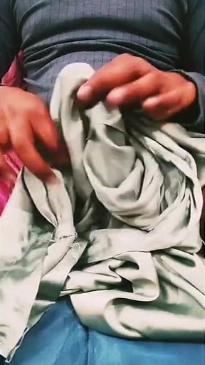Satin Silk Handjob Porn - Cum on Satin Silky Green Salwar of Bhabhi 82