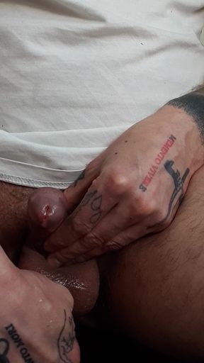 Lots of prostate fluid and cumming stimulating my prostate