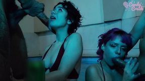 orgy with teen sluts at the pool party