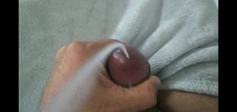 My Cock Ring with Hand Job and Cumshot After Two Days Asian Hard Cock