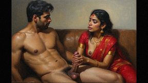 Hot bhabhi in red saree fucked by milkman as calls him inside to take milk she takes his dick inside her pussy