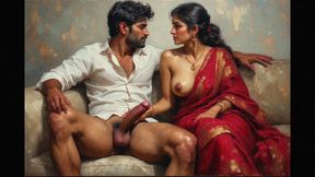 Hot bhabhi in red saree fucked by milkman as calls him inside to take milk she takes his dick inside her pussy