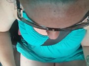 Voyeur Girl Driving In Mini dress