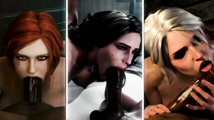Triss VS Yennefer VS Ciri - BBC Fuck Battle (The Witcher 3)