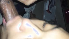 ”Chesty Black Stepsis In Close Up Blowjob Session”