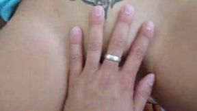 POV homemade video of my Greek friend getting her pussy creampied