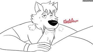 Uncut furry cock in mouth and cumshot for your viewing pleasure - POV animation