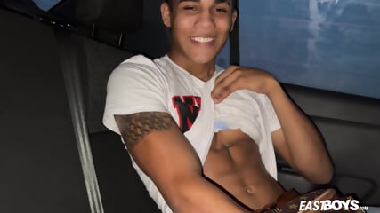 Muscle Latino boy Lucian Reed shows off his hot body