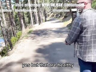 Little French cutie sucks a large dong and takes 2 cumshots, one in her throat and the other on her bi