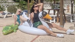 Riding floaties with Lady Despina and Lady Naomi Rouge