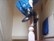Squeaky Ankle Boots in Snowflake Leggings