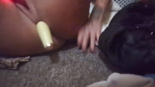 Mommy whore takes it deep in her ass