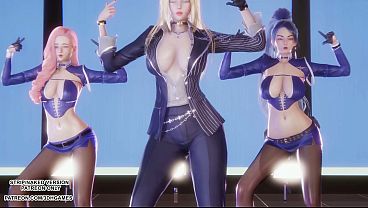 [MMD]  TWICE - Talk that Talk  Ahri Seraphine Kaisa Sexy Kpop Dance League of Legends Hentai Uncensored 4K 60FPS