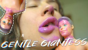 Gentle giantess sticky kiss