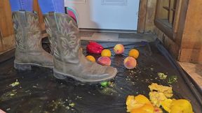 Cowgirl boot veggie stomping