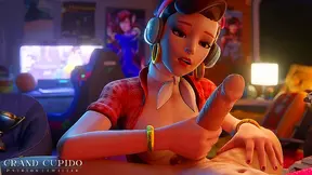 D.Va Rides Huge Dick in Hot 3D Blowjob Anal Action