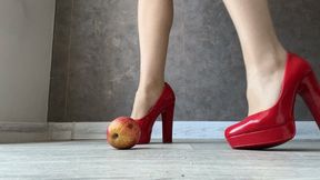 Crush apple with heels!