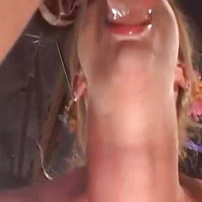 A Gorgeous Blonde Takes a Dick in Her Ass and Squeezes Cum Loads in Her Mouth