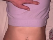 he puts his fingers in my pussy to wake me up and cums on my pajamas