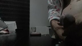Fat cut cock cums