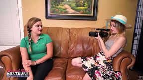 Horny Skinny Coeds Lauren And Pixie Share A Cock To Suck And Ride!