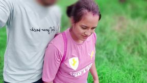Frist time sex college girl and Boy in Jungle, fuck her tight young pussy - College girl Fucking in jangle (Full Hindi Audio)