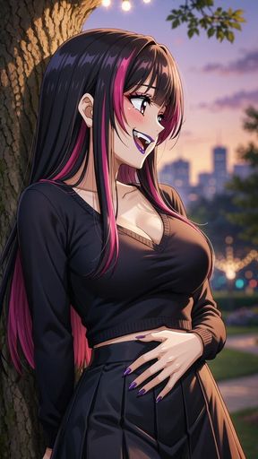 Emo Goth Girl First Date JOI in Parked Car Teases Pussy and Cums With You