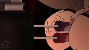 Librarian Fucks Herself Raw With Double Fuck Machine Animation