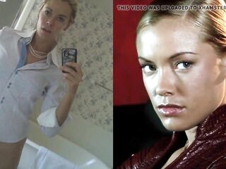SekushiLover - Kristanna Loken Talk vs Naked Selfies (Split Screen)