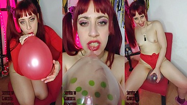 ShyyFxx beautifull redhead playing with different balloons!