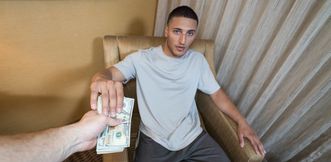 Daniel spreading his ass cheeks to get fucked for money