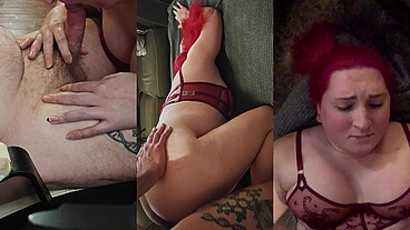 Big Tits Asian American sissy tranny trap cum dump gets throat fucked and used bareback with creampie doggie and riding on the fuck seat