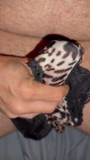 Leopard silky nurse panties   Clip 1